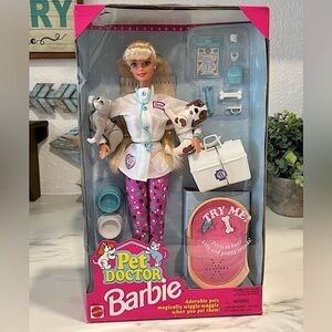 Vintage 1996 Barbie Pet Doctor with Dog & Cat